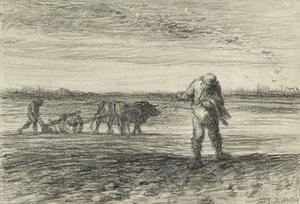 Man Ploughing and Another Sowing, 1849-1852